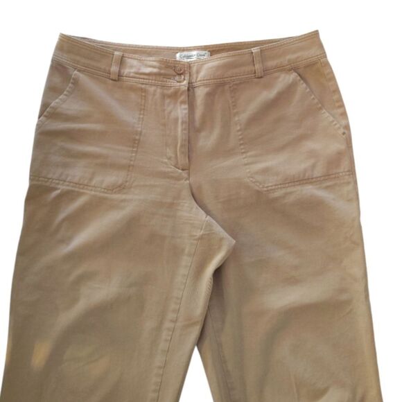 🎁 Coldwater Creek Khaki High Waist Wide Leg Cropped Capri Pants Size 12 - Picture 2 of 13